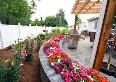 38 Res Tegula Block Wall Planter with Pergola and Paver Patio 2