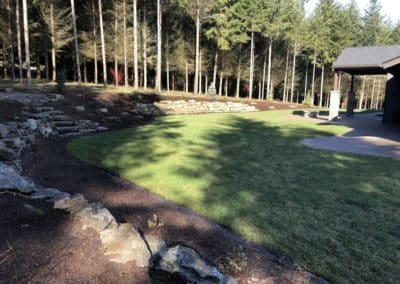 Res natural boulder wall and sod 3