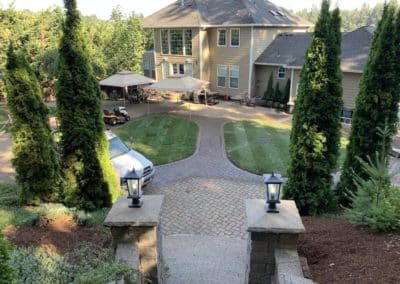 Res Backyard pavers sod plants shrubs 2
