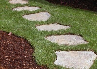 63 Res Flagstone Stepping Stones Recessed in Turf