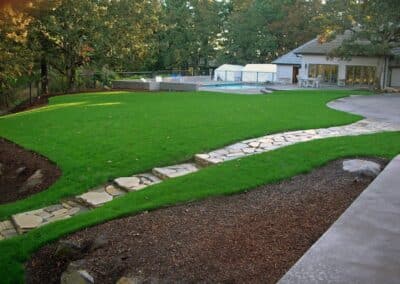 65 Res Flagstone Path Recessed in Turf